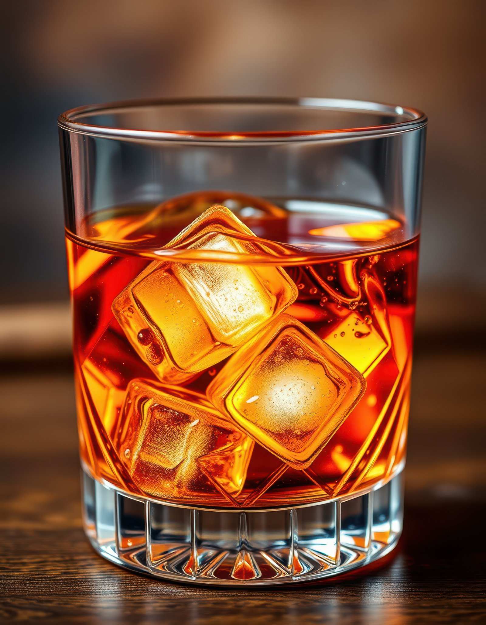 Refreshing beverage served over ice in a stylish glass with rich colors and a smooth texture for an elegant evening